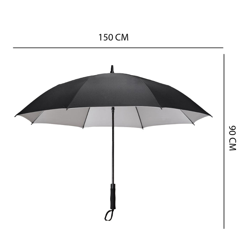 Style Homez Luxury Collection Extra Large Auto Open Single Canopy Golf Umbrella, Wind Proof Vent Canopy Black Color (150 cm | 60 inch)