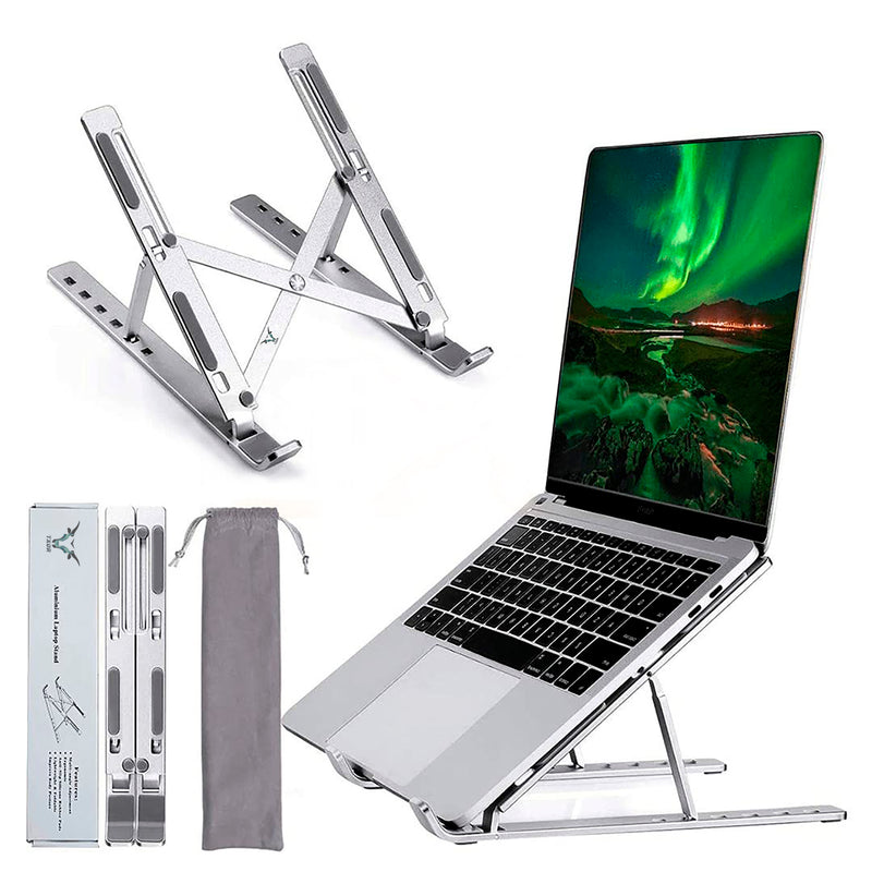 TXOR OTONX6, Laptop Stand for Desk with Adjustable Riser & 360° Ventilated for 10" - 15.6” Laptops, Silver Color