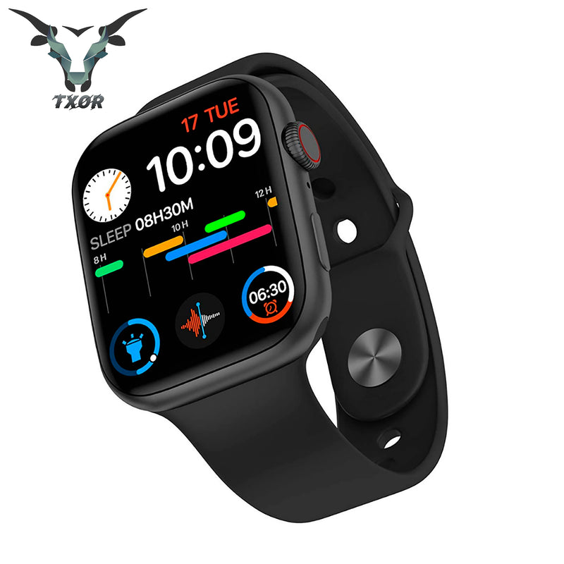 TXOR BLACKOUT T55 Smart Watch with Bluetooth Calling 44mm Color Touch Screen for ANDROID and IOS Black Strap and Wireless Charger (With Bluetooth Calling)