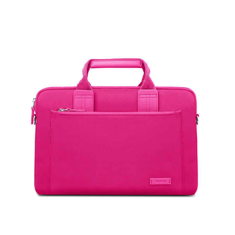 WIWU® Athena Messenger 13.3" Laptop Bag Premium Nylon Fabric and Multi Pockets for Mac-book, Pink