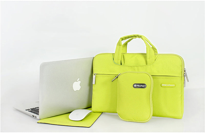 Gearmax® Campus Slim Case 15.4" Waterproof Laptop Messenger Bag for with Small Case and Mouse-pad, Lime Green Color