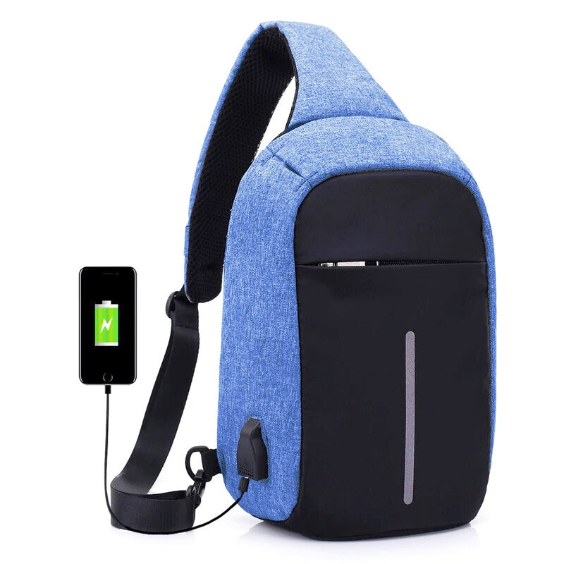 Style Homez Waterproof Anti Theft and USB Charging Cross-body Backpack Tablet Bag for  I pad, Royal Blue Color