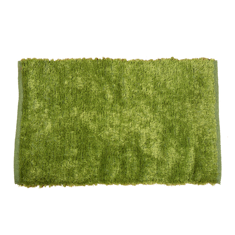 Style Homez Indian Hand-loom Silk Touch Rug, Reversible Fur  Shaggy Carpet, Apple Green Color (88 x 158 cm | 2.11 x 5.2 ft)