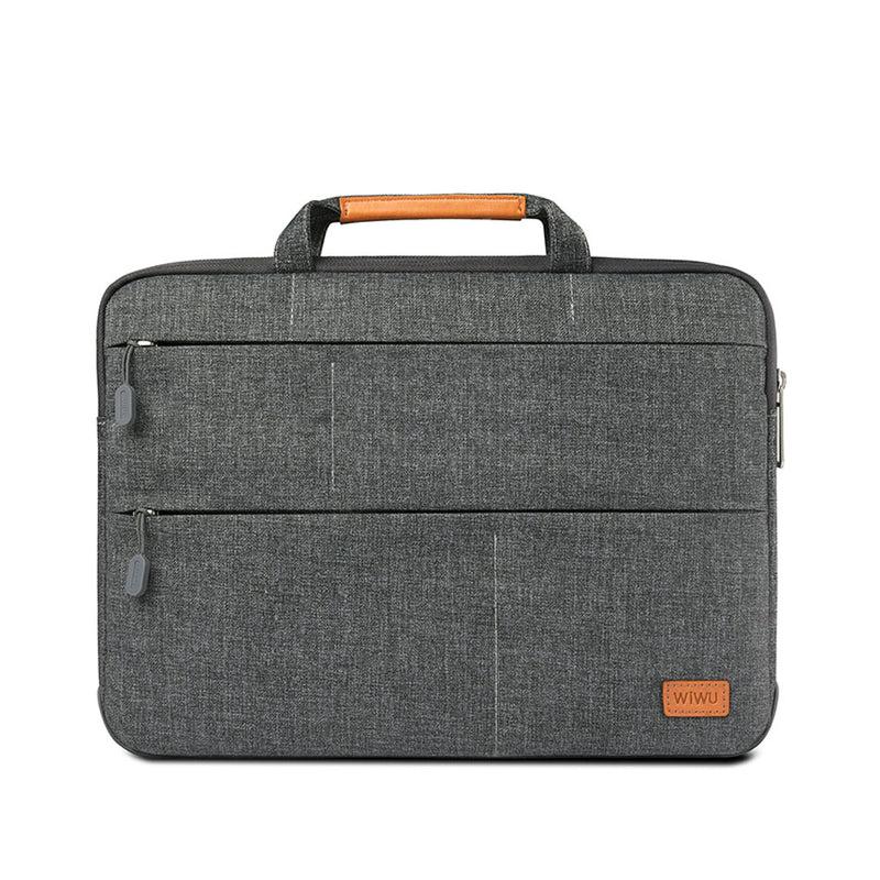 WiWU 15.4" inch Laptop Sleeve Briefcase Bag Stand with Protective Layer for Mac-book, Grey Color