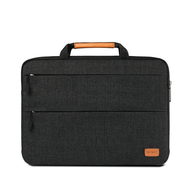WiWU 13.3" inch Laptop Sleeve Briefcase Bag Stand with Protective Layer for Mac-book, Black Color