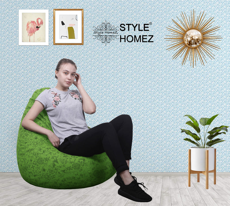 Style Homez Classic Cotton Canvas Abstract Printed Bean Bag XXL Cover Only