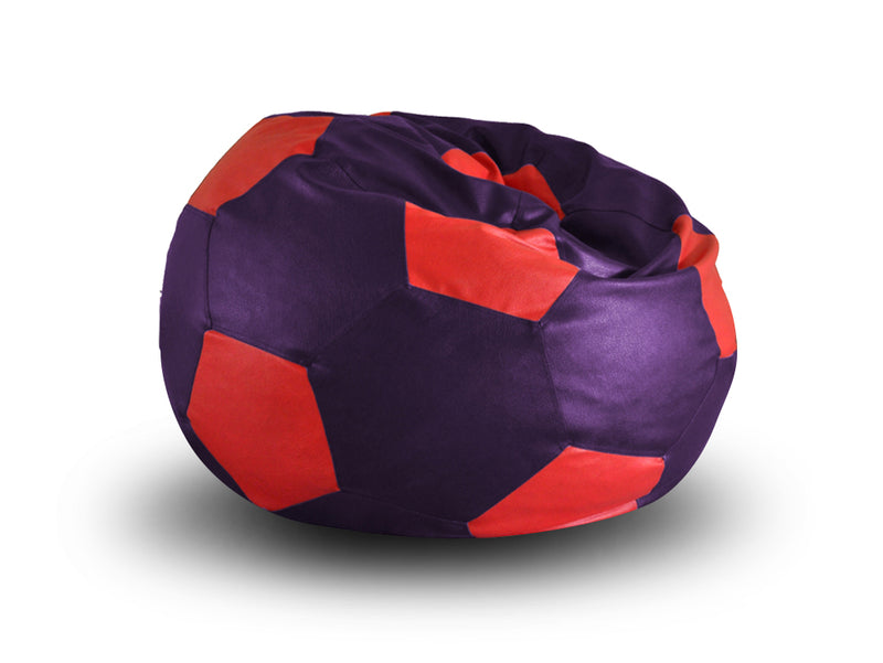 Style Homez Premium Leatherette Football Bean Bag XXL Size Purple-Red Color Filled with Beans Fillers