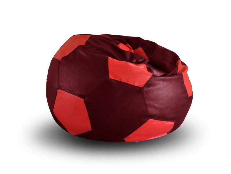 Style Homez Premium Leatherette Football Bean Bag XXL Size Maroon-Red Color, Cover Only