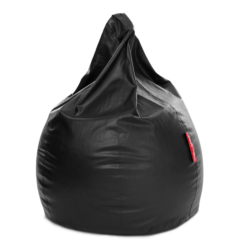 Style Homez Premium Leatherette Classic Bean Bag XXXL Size Black Color Cover Only