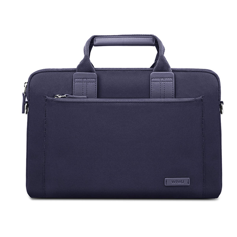 WIWU® Athena Messenger 13.3" Laptop Bag Premium Nylon Fabric and Multi Pockets for Mac-book, Navy Blue