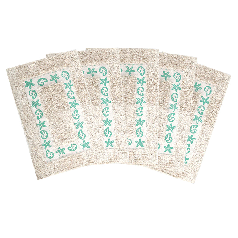 Style Homez Elegant 100%  Cotton Printed Bath Mat Medium Size  ,Green Color and Premium Soft Fabric, Set of 5