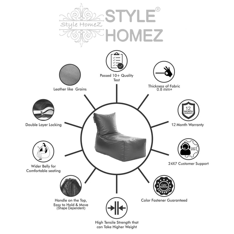 Style Homez Alexa Luxury Lounge XXXL Bean Bag Grey Color Cover Only