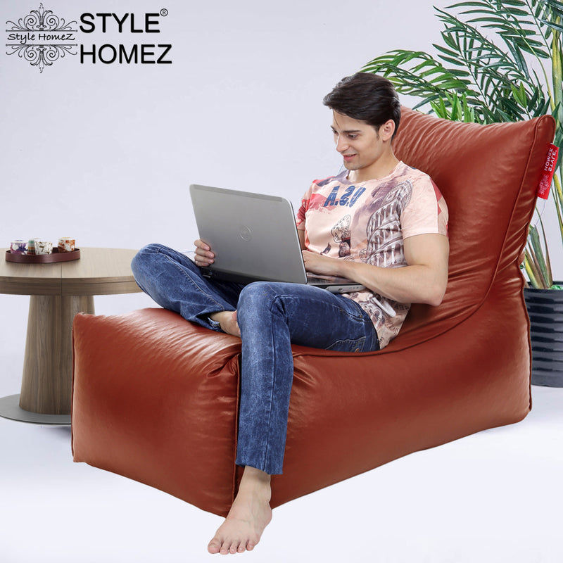 Style Homez Alexa Luxury Lounge XXXL Bean Bag Tan Color Filled with Beans