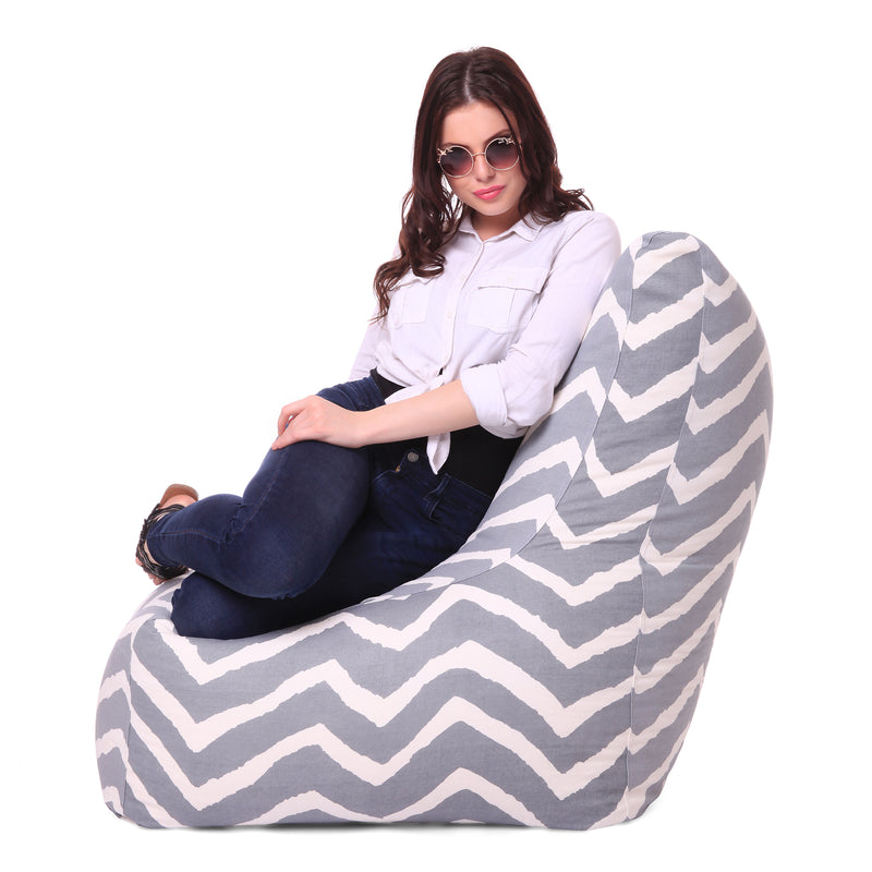 Style Homez Chair Classic Cotton Canvas Stripes Printed Bean Bag XXL Size Cover Only