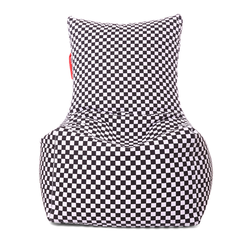 Style Homez Chair Classic Cotton Canvas Checkered Printed Bean Bag XXL Size Cover Only