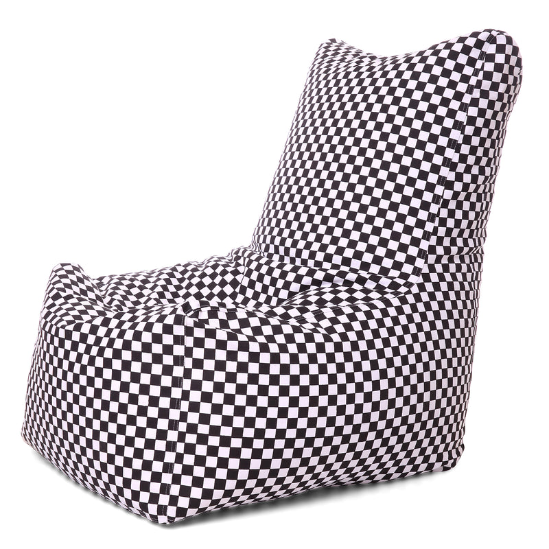 Style Homez Chair Cotton Canvas Checkered Printed Bean Bag XXL Size with Fillers
