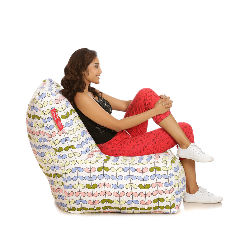 Style Homez Chair  Cotton Canvas Abstract Printed Bean Bag XXL Size With Fillers