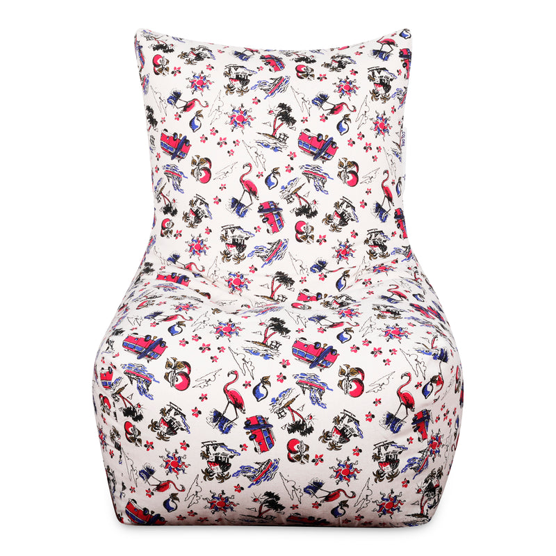 Style Homez Chair Cotton Canvas Abstract Printed Bean Bag XL Size With Fillers