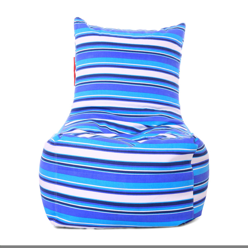 Style Homez Classic Chair Cotton Canvas Stripes Printed Bean Bag XXXL Size with Beans Fillers