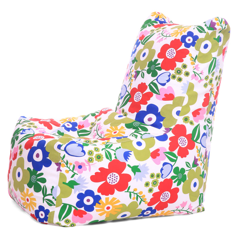 Style Homez Classic Chair Cotton Canvas Floral Printed Bean Bag XXXL Size with Beans Fillers