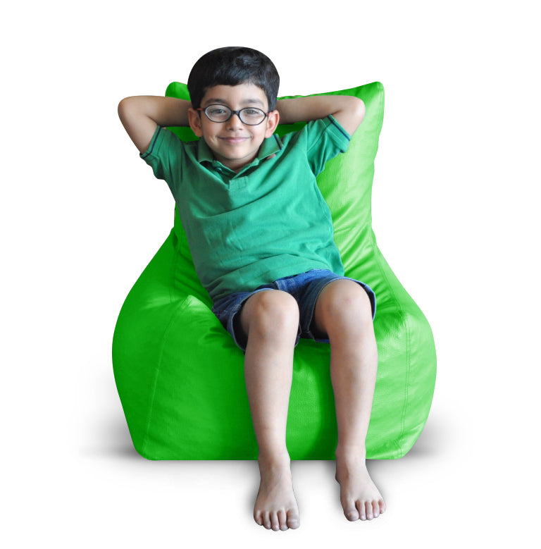 Style Homez Premium Leatherette Bean Bag L Size Chair Green Color, Cover Only