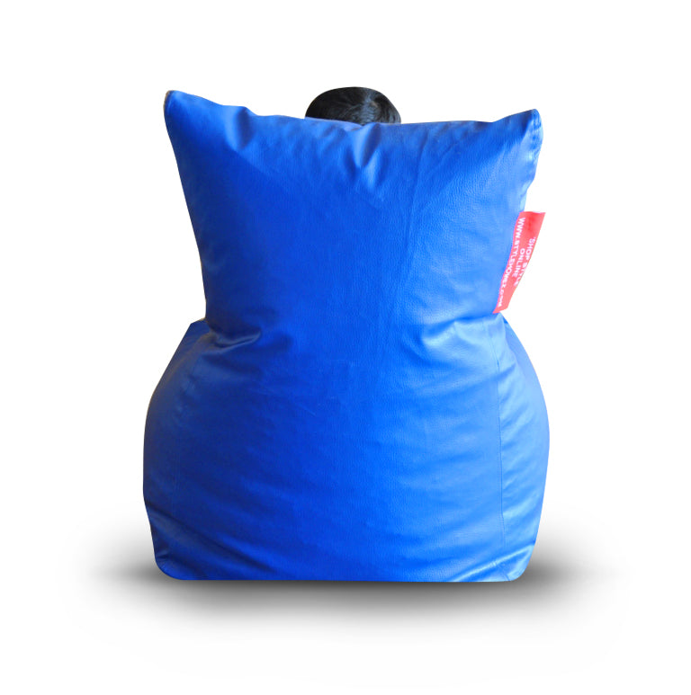 Style Homez Premium Leatherette XL Bean Bag Chair Blue Color, Cover Only