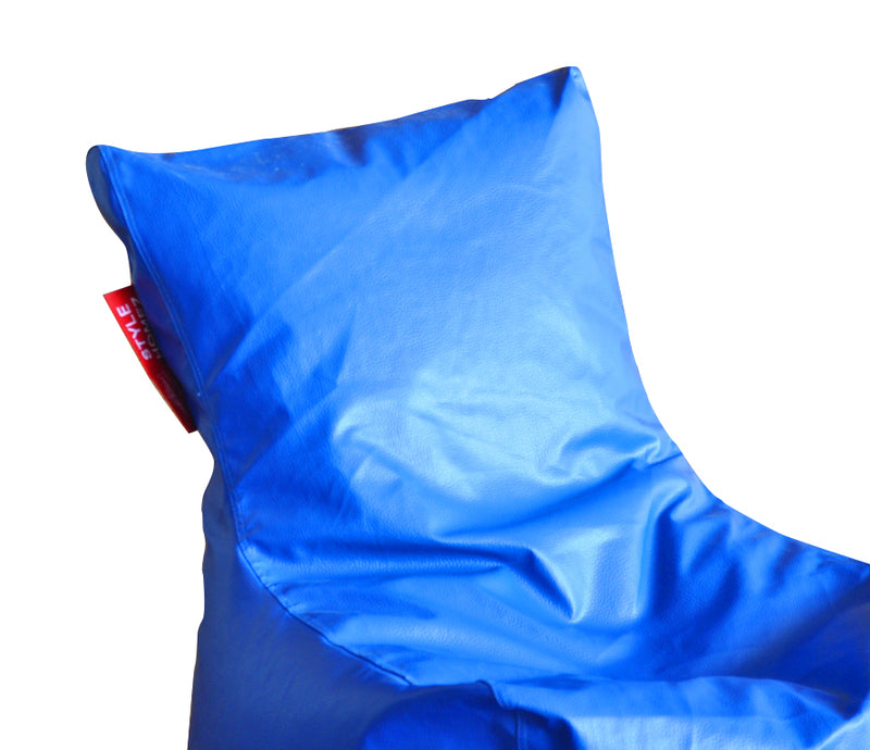 Style Homez Premium Leatherette XL Bean Bag Chair Royal Blue Color Filled with Beans Fillers