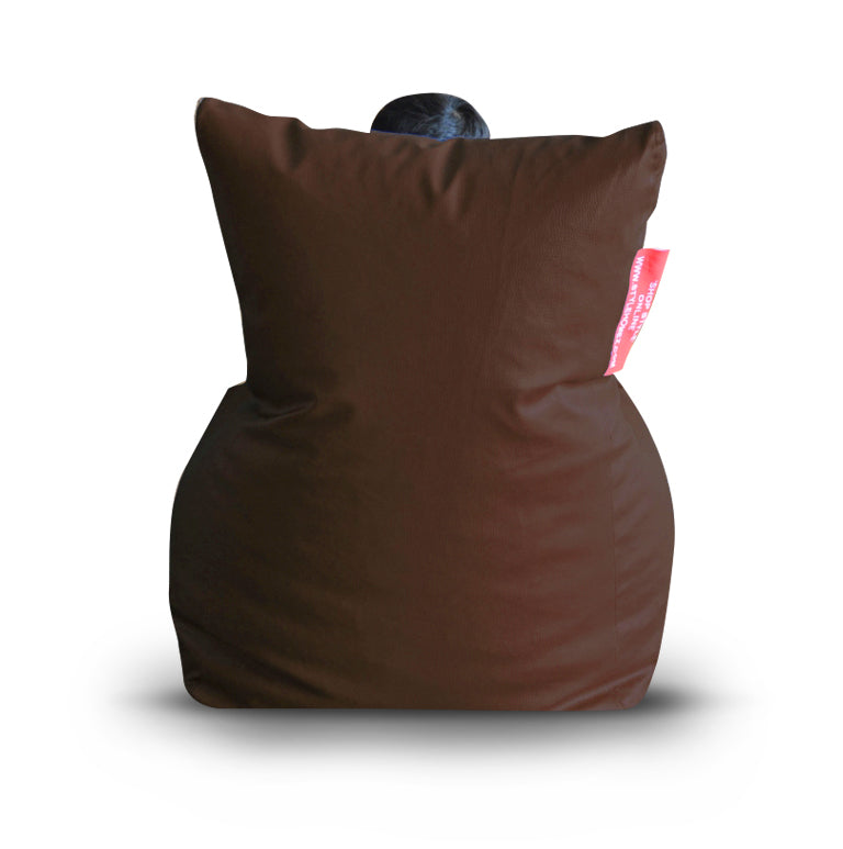 Style Homez Premium Leatherette XL Bean Bag Chair Chocolate Brown Color, Cover Only