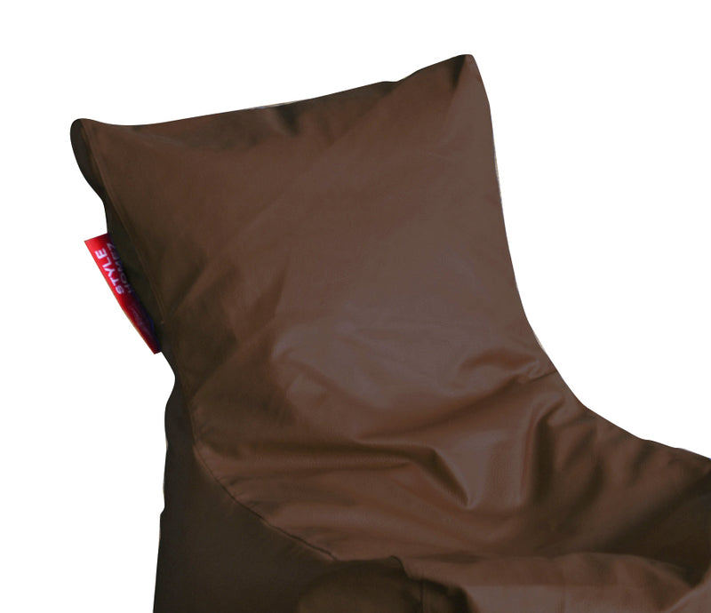 Style Homez Premium Leatherette XL Bean Bag Chair Choclate Brown Color Filled with Beans Fillers