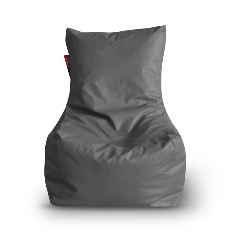 Style Homez Premium Leatherette XL Bean Bag Chair Grey Color Filled with Beans Fillers