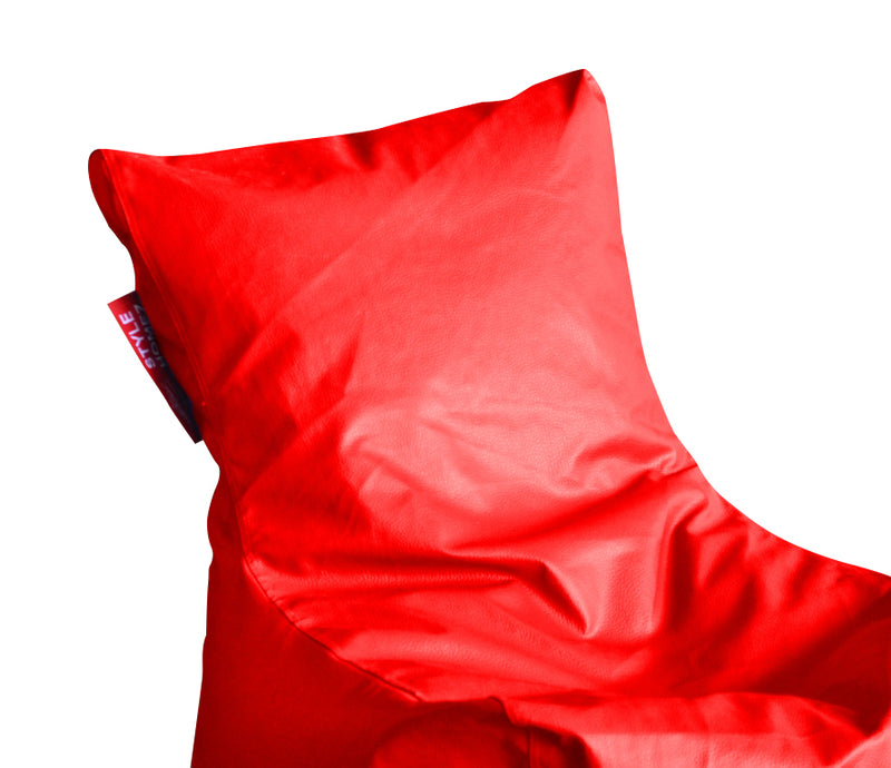 Style Homez Premium Leatherette XL Bean Bag Chair Red Color, Cover Only
