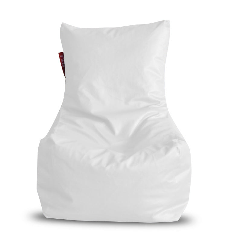 Style Homez Premium Leatherette XL Bean Bag Chair Elegant White Color Filled with Beans Fillers