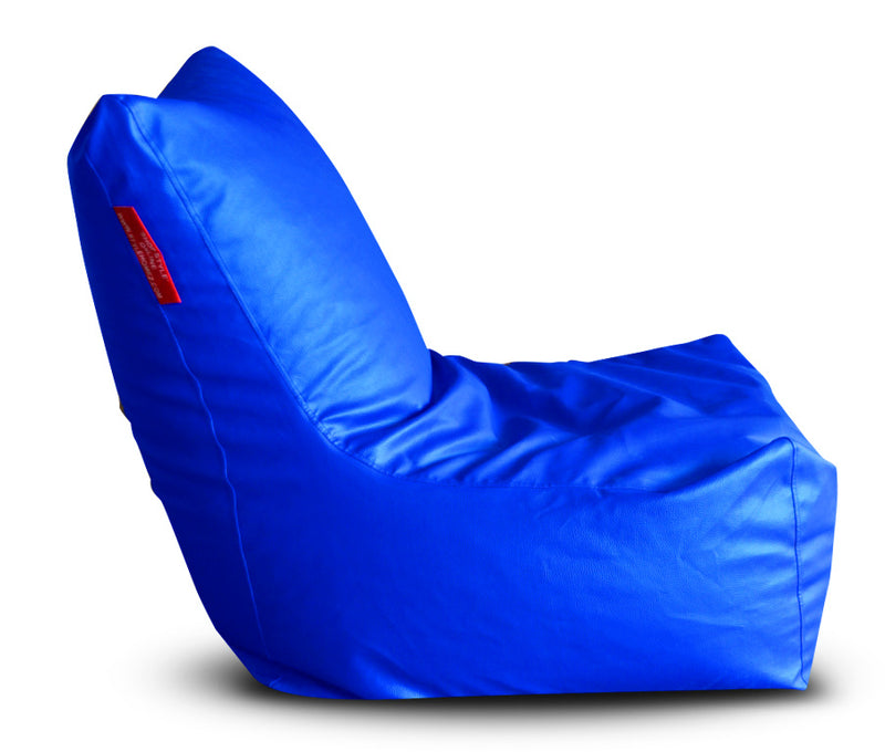 Style Homez Premium Leatherette XXL Bean Bag Chair Blue Color Filled with Beans Fillers
