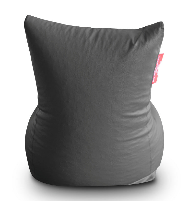 Style Homez Premium Leatherette XXL Bean Bag Chair Grey Color Filled with Beans Fillers