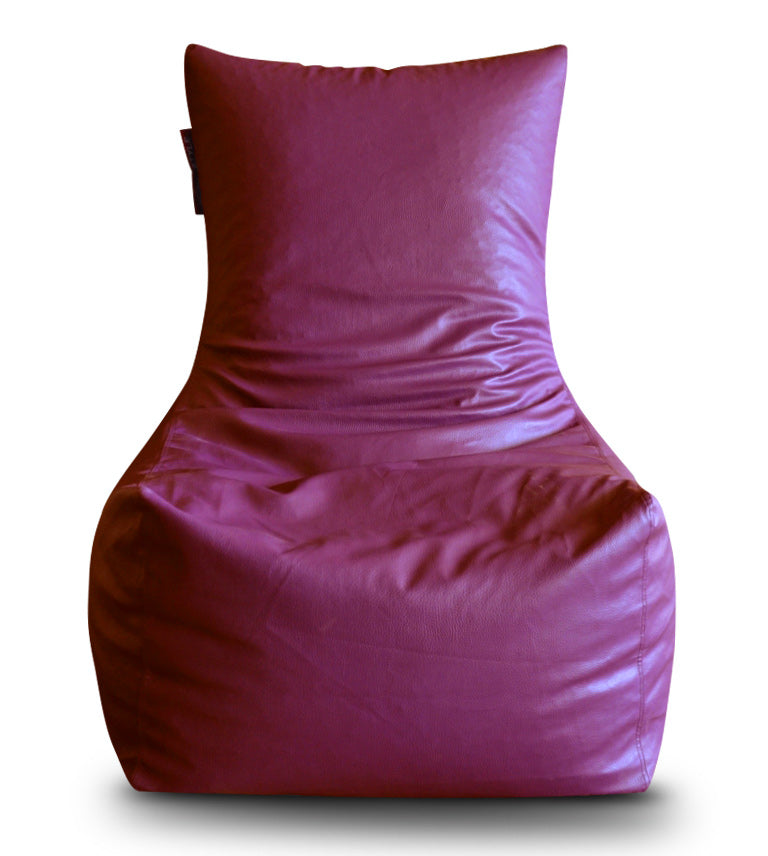 Style Homez Premium Leatherette XXL Bean Bag Chair Maroon Color Filled with Beans Fillers