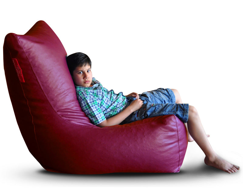 Style Homez Premium Leatherette XXL Bean Bag Chair Maroon Color Cover Only