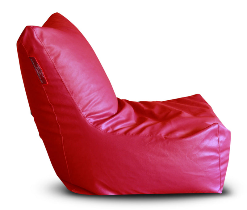 Style Homez Premium Leatherette XXL Bean Bag Chair Red Color Filled with Beans Fillers