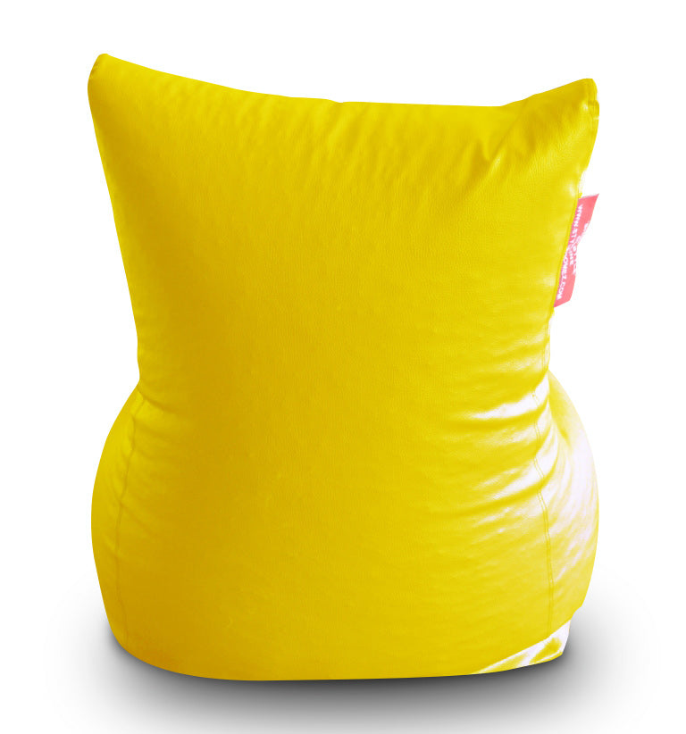 Style Homez Premium Leatherette XXL Bean Bag Chair Yellow Color Filled with Beans Fillers