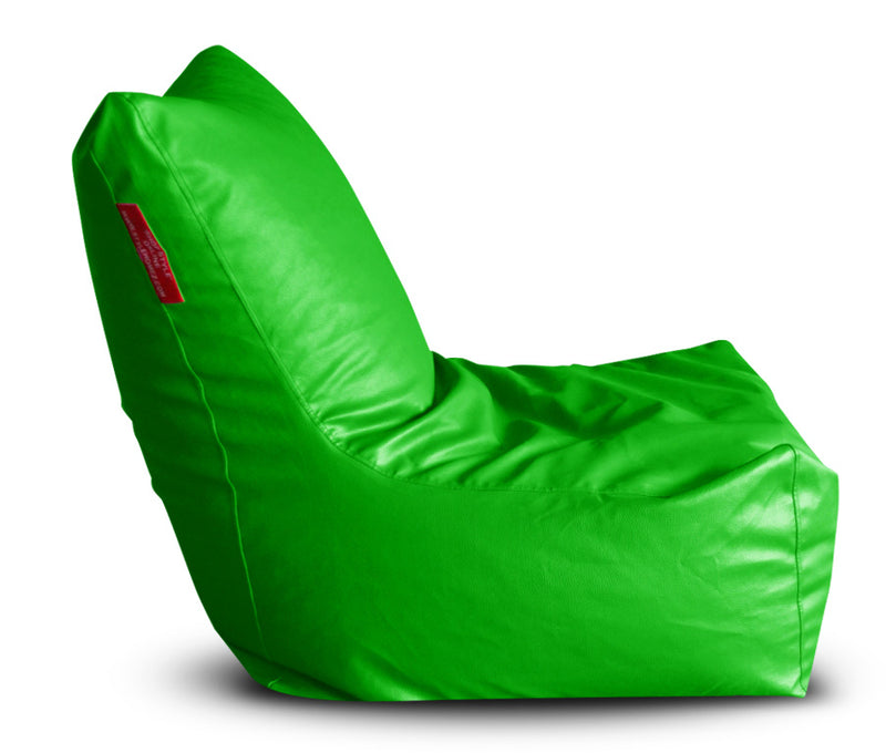 Style Homez Premium Leatherette XXXL Bean Bag Chair Green Color Filled with Beans Fillers