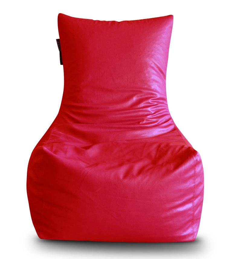 Style Homez Premium Leatherette XXXL Bean Bag Chair Red Color Filled with Beans Fillers