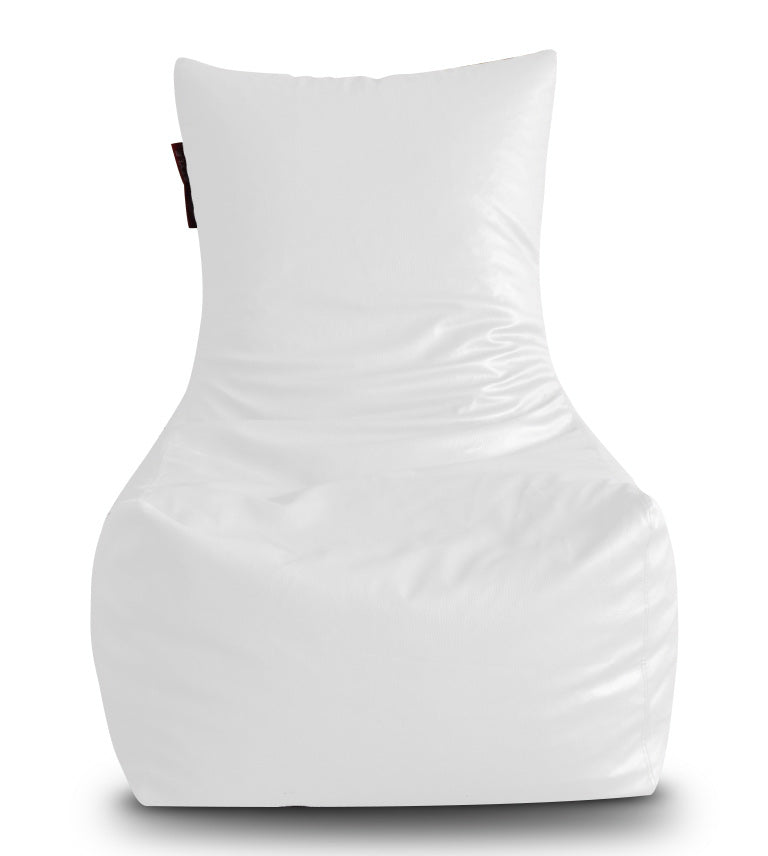 Style Homez Premium Leatherette XXXL Bean Bag Chair Elegant White Color, Cover Only