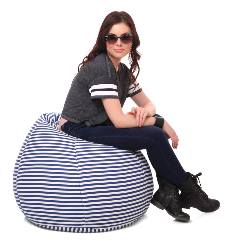 Style Homez Classic Cotton Canvas Stripes Printed Bean Bag XL Size Cover Only