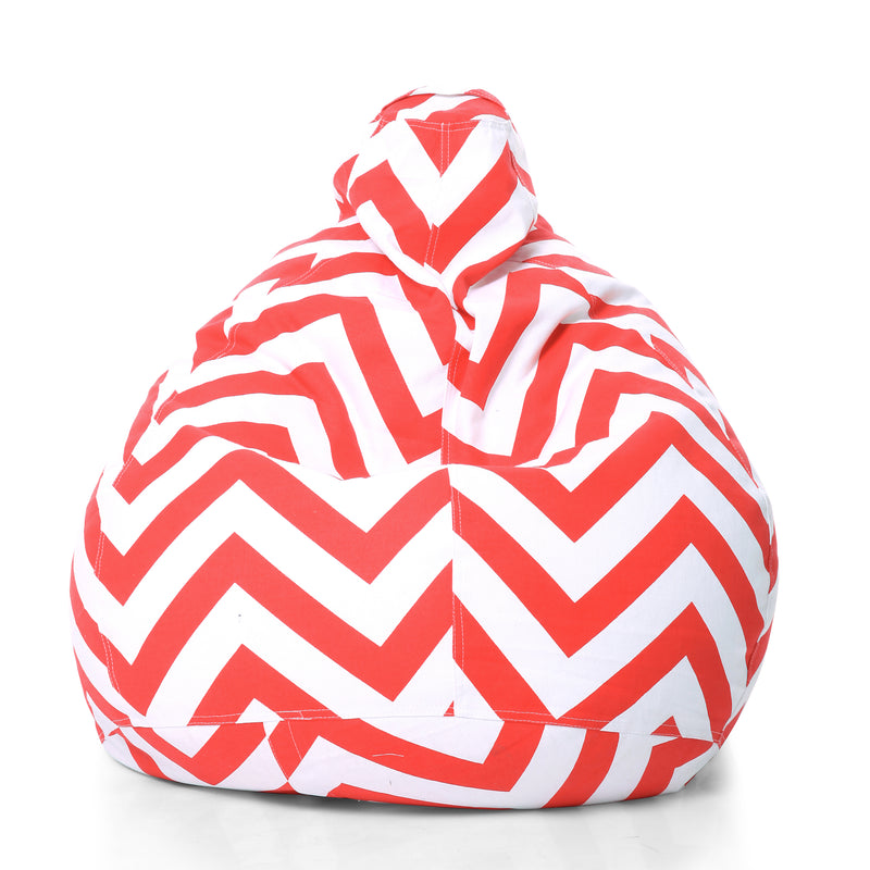 Style Homez Classic Cotton Canvas Stripes Printed Bean Bag XL Size Filled with Beans Fillers
