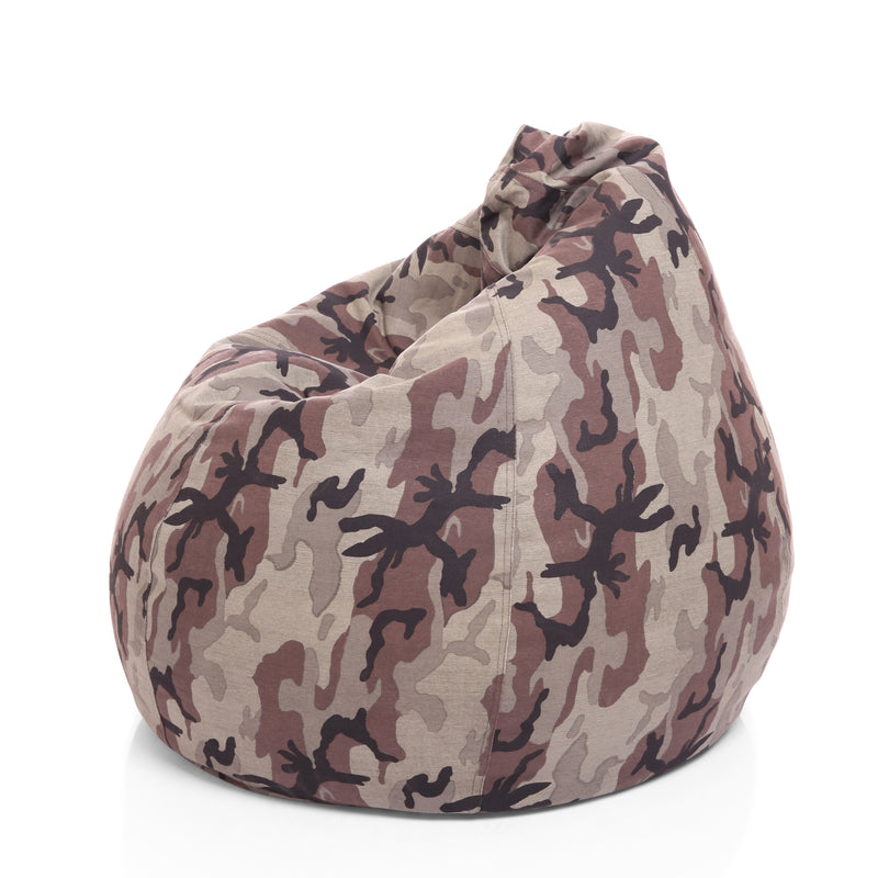 Style Homez Classic Cotton Canvas Camouflage Printed Bean Bag XL Size Cover Only