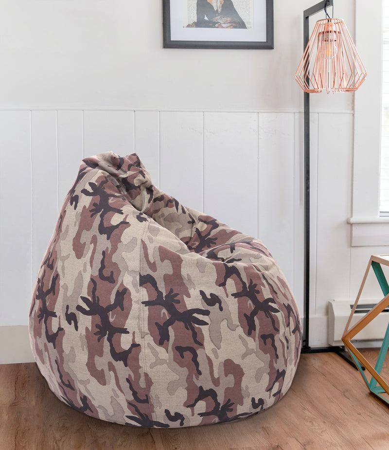 Style Homez Classic Cotton Canvas Camouflage Printed Bean Bag XL Size Cover Only