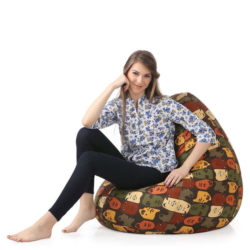 Style Homez Classic Cotton Canvas Abstract Printed Bean Bag XXL Size Cover Only