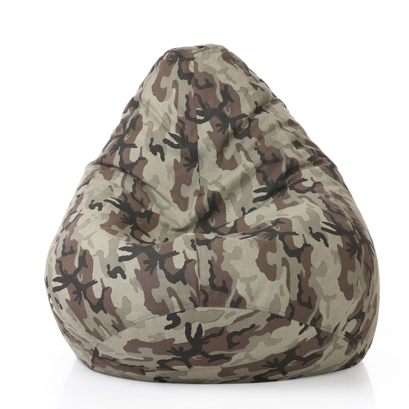 Style Homez Classic Cotton Canvas Camouflage Printed Bean Bag XXL Size Cover Only