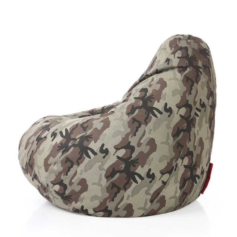 Style Homez Classic Cotton Canvas Camouflage Printed Bean Bag XXL Size with Fillers
