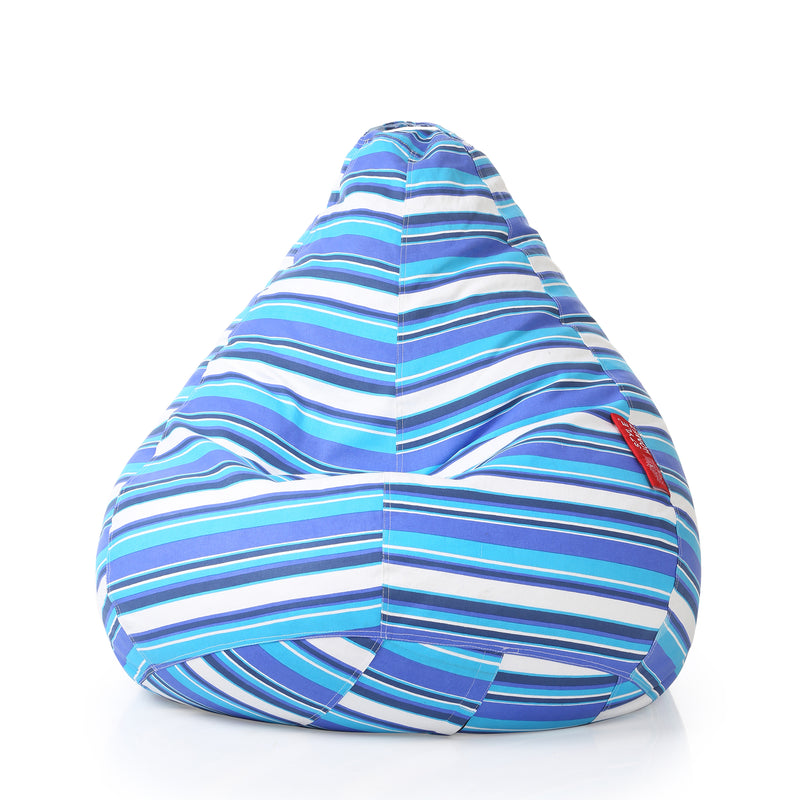 Style Homez Classic Cotton Canvas Stripes Printed Bean Bag XXXL Size Cover Only