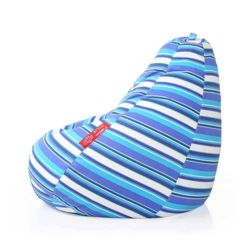 Style Homez Classic Cotton Canvas Stripes Printed Bean Bag XXXL Size Cover Only